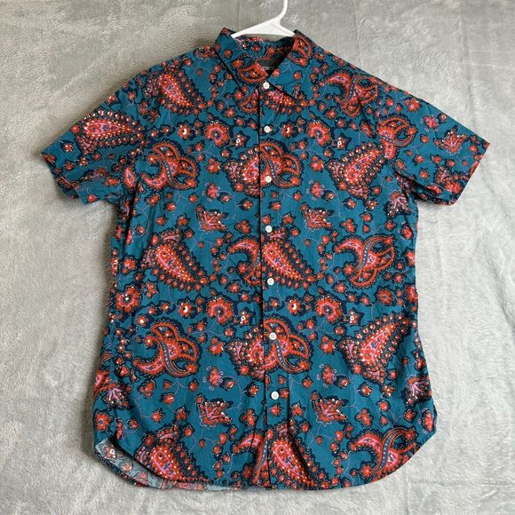 Bonobos Shirt Mens M Riviera Short Sleeve Slim Fit Paisley Colorful Preppy Print - Picture 1 of 9